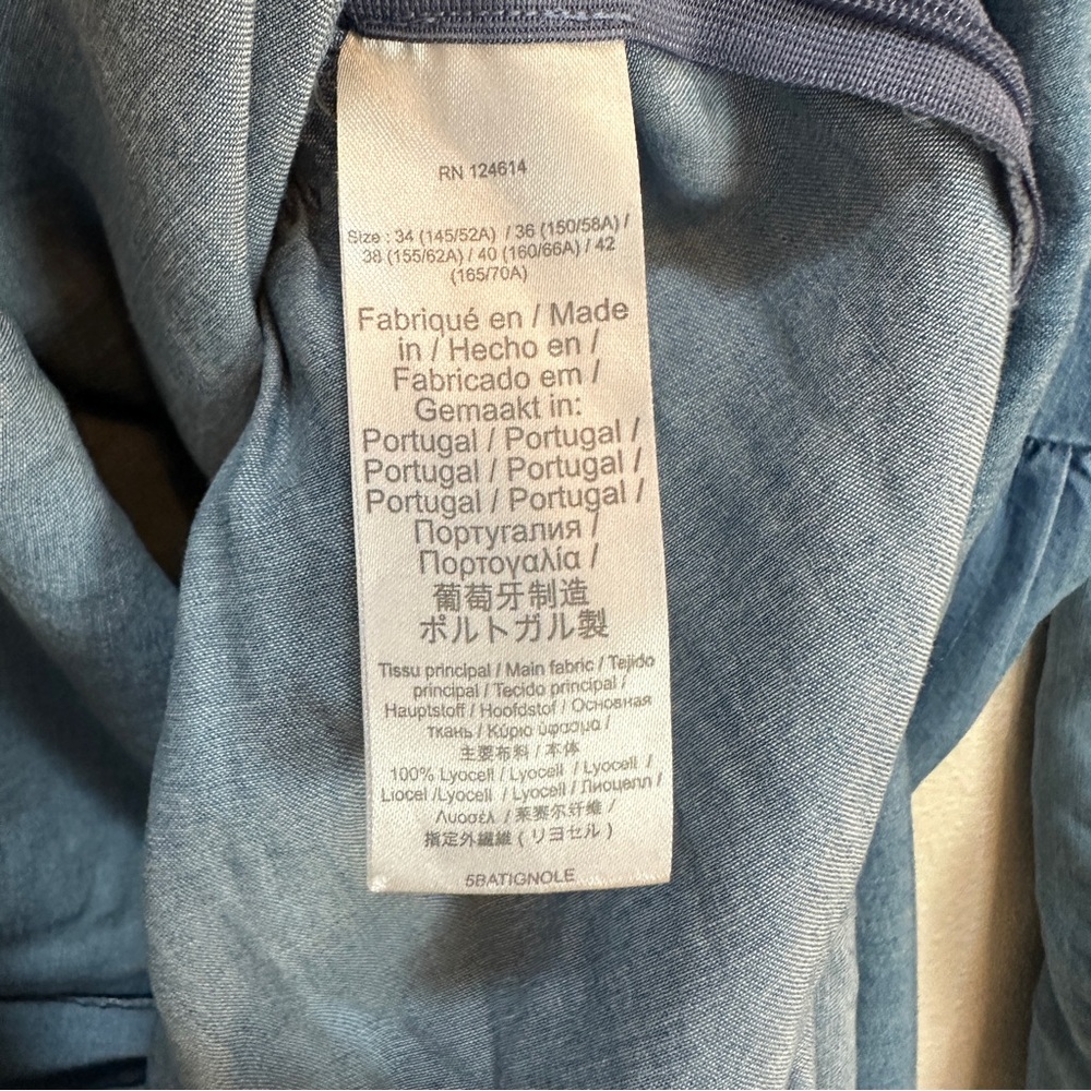 Paul & Joe Sister Chambray Blue Denim Batignole Dress Women’s Sz 8 US - Picture 8 of 9